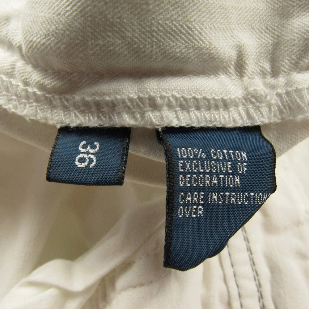 Vintage Polo Ralph Lauren Shorts Mens 36x9 Soft White Sanforized Cotton Utility‎